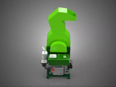 GREEN WOOD CHIPPER SHREDDER CRUSHER CUTTER MACHINE DIESEL ENGINE 3D model