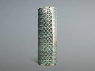 Building Frankfurt Westhafen Tower Low-poly 3D model