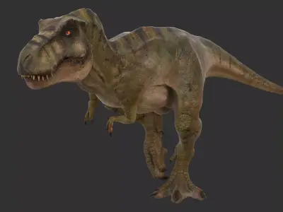 Jurassic Park Tyrannosaurus Rex Low poly Dinosaur 3D model Free 3D model