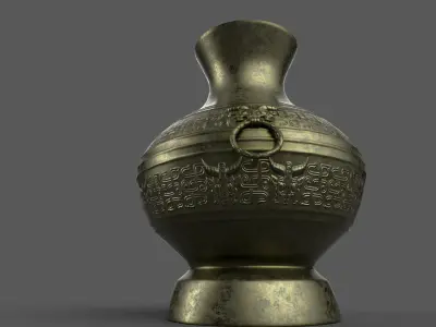 ancient bronze ware Low-poly 3D model