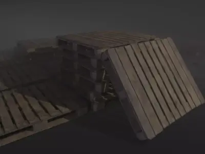 Warehouse Palett Low-poly 3D model