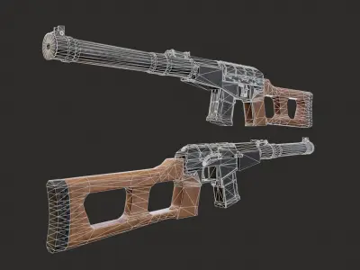 Low Poly VSS Vintorez Low-poly 3D model