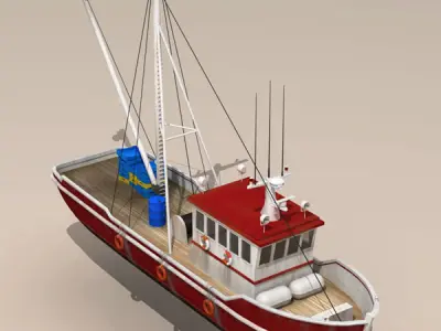 Fishing boat 3D model V3