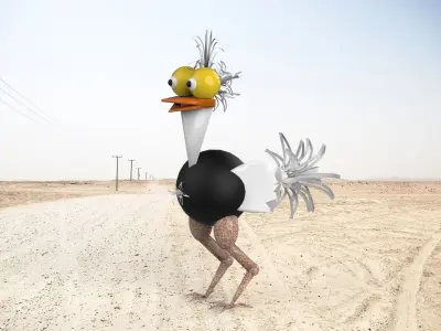 Ostrich Fantasy 3D Character model design  3D model