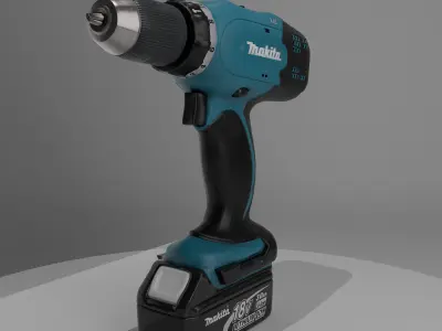 Makita Drill Low Poly - 20K Poly - PBR 2K Low-poly 3D model