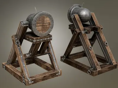 Medieval Petard Low-poly 3D model