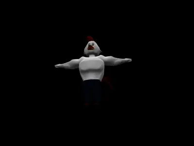 Cartoon Chicken Low-poly 3D model