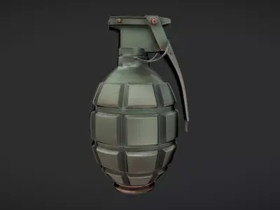 green military hand grenade  3D model