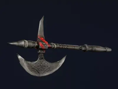 Knight Battle Axe Low-poly 3D model