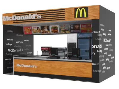 Fast Food McDonald's Counter 3D model