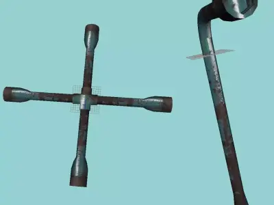 Wheel spanner Free low-poly 3D model