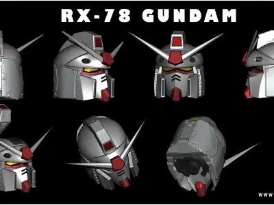 Gundam RX-78 Head 3D print model