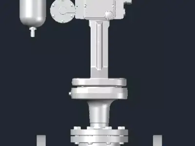 Pneumatic control valve flanged PN-63 DN-100 3D model