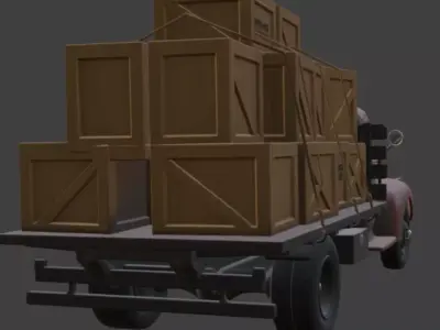 Vintage Cargo Truck 3D Model 3D model
