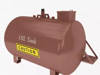Oil Tank Low-poly 3D model