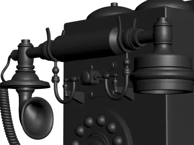 Retro phone 3D print model