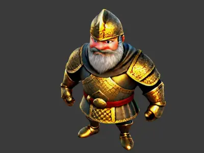 Old Knight Low-poly 3D model