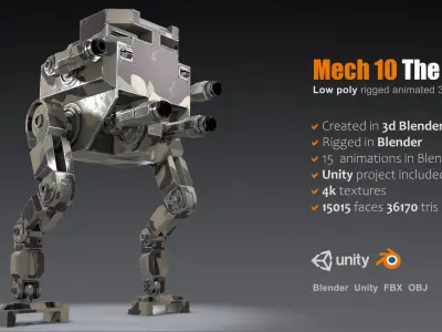 Mech 10  - The Boy Low-poly 3D model