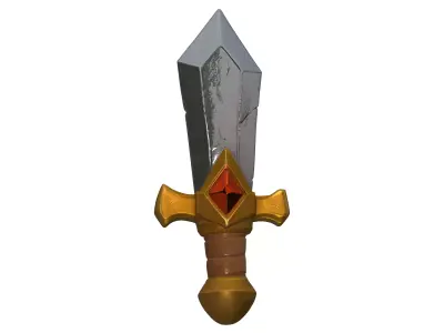 Sword 3D Model Low Poly PBR Textured Free low-poly 3D model