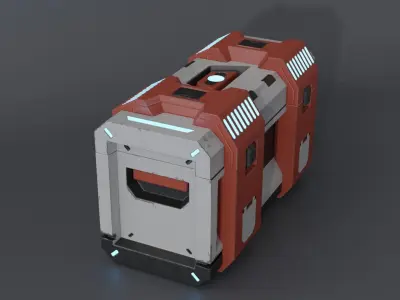 Simple sci fi box Low-poly 3D model