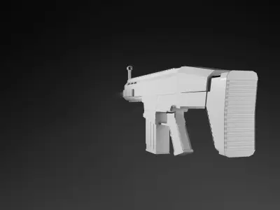 SCAR-H colorful gun Free low-poly 3D model