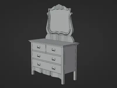 Antique Bureal 3D model