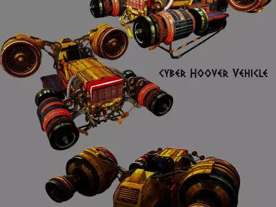 Cyber Hoover Vehicle Game ready High quality Low-poly 3D model