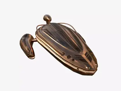 Alien Spaceship UFO H06 Copper - Sci Fi Spacecraft Design Low-poly 3D model