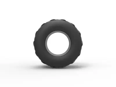 Pulling truck tire 2 Scale 1 to 25 3D print model
