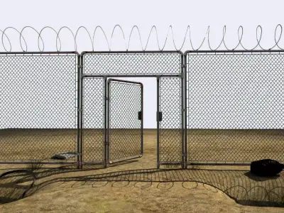 Abandoned perimeter Low-poly 3D model