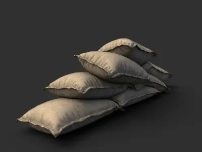 Low poly Sandbag Pack 200203 Free low-poly 3D model