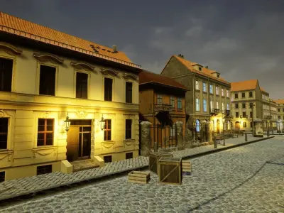 Historical City Unreal Engine Low-poly 3D model