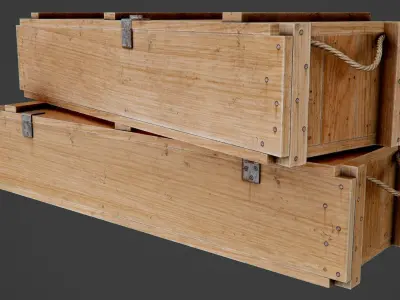 Wooden Ammo Box - PBR Game-Ready Low-poly 3D model purchase