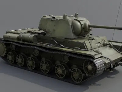 KV-1 m1942 Heavy tank Low-poly 3D model