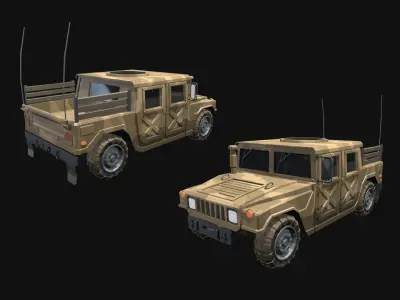 Low Poly  Military Vehicles Low-poly 3D model
