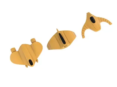 Spacesphips tan plastic parts for star wars x-wing Low-poly 3D model