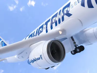 Airbus A320 200 3D model UV Egypt 3D model