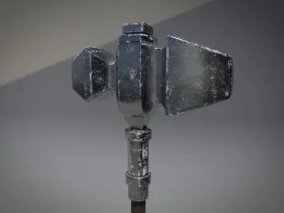 Medieval War Hammer Free low-poly 3D model