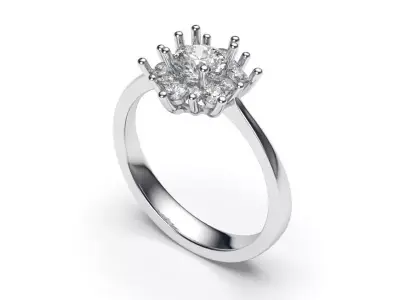 solitaire with ring sizes  9 part S94 3D print model
