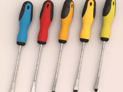 screwdriver set Low-poly 3D model purchase