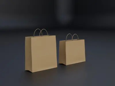 Paper Bag Low-poly 3D model