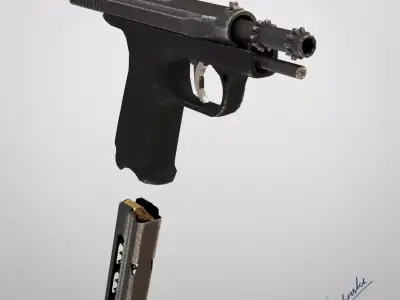 Gsh-18 taser pistol Low-poly 3D model