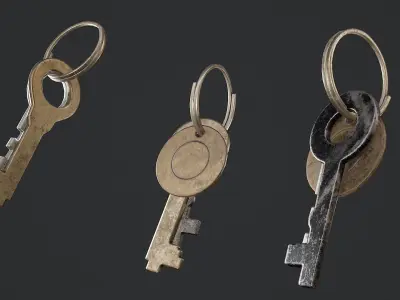 Vintage Keys Low-poly 3D model