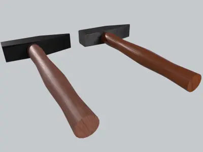 hammer two axes Low-poly 3D model