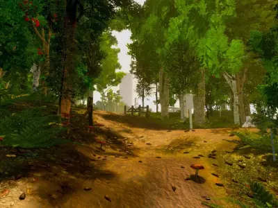 Forest Pack - 29 Trees and 20 Foliage Props - Unity Prefabs - Low-poly 3D model