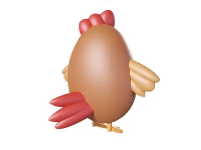 Character Chicken Cartoon Free low-poly 3D model