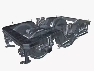 Train Bogie Frame Low-poly 3D model