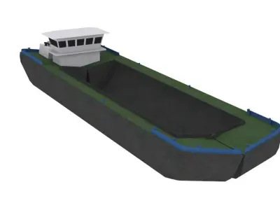 Split Hopper Barge - Self Propelled 3D model