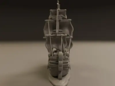 wooden ship 3D print model from CGTrader