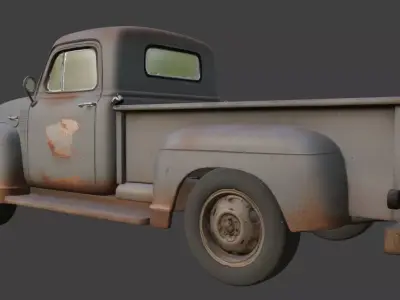 Vintage Rusty Pickup Truck 3D Model 3D model 6